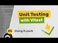 Unit Testing Vitest Tutorial - Using it each
