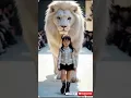 Download Lagu Baby fashion show with big white lion ❤️ #funnyshorts #magic #agt  #talent #baby #animals #fashion