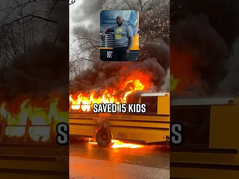 Bus Driver Saves 15 Kids from Burning Bus