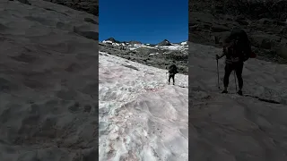 John Muir Trail – Day 2 Donohue Pass. Backpacking up and over the 11,133’ pass was beautiful.￼￼