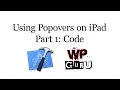 How to use a Popover on iPad - Part 1