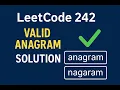 Leetcode 242 Valid Anagram in C HashMap Unordered Map LC Easy Cpp Interview Problem