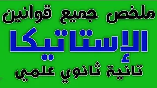 ملخص قوانين الإستاتيكا الصف الثاني الثانوي العام والأزهري الرياضيات التطبيقية 