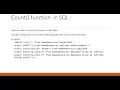 Aggregate Function in SQL Count Function SQL Tutorial for beginners