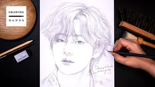 drawing sketch bts v kim tae hyung drawing hands 
