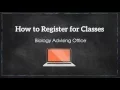 How to Register for Classes MCB Advising