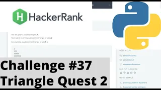 Hackerrank Python Challenge Triangle Quest Two