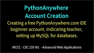 PythonAnywhere Account Creation