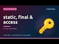 Java Interview Questions static final access