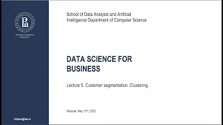 Lecture 5 Customer segmentation Clustering