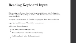 Reading Keyboard Input