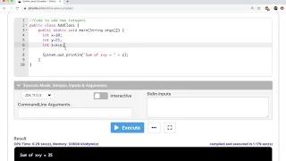 Introduction to Java Adding two integers