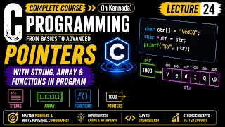 Pointer with String Array Functions in C C Programming in Kannada Lecture 24