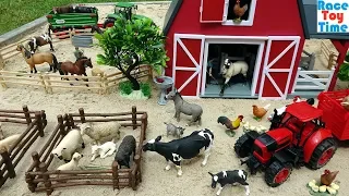 Farm Animal Toys In The Sandbox 
