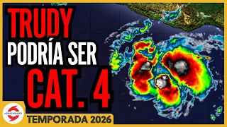 Tormenta Tropical Trudy podría ser un huracán categoría 4. Huracán Simón hacia Baja California Sur.