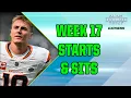 Week 17 Starts Sits Part 1 Must-Avoid Players Best Starts for AFC home games FFT Express