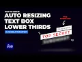 Auto Resizing Text Box Lower Thirds In After Effect FREE DOWNLOAD