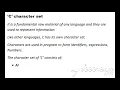 C character set -