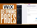 How To Use Wix Dynamic Pages Wix Dynamic Pages Tutorial For Beginners