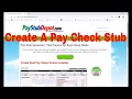 How To Create A Pay Check Stub For Your Employee Using PayStubDepot