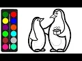 How to Draw a Penguin Coloring Pages for Kids Toddlers - Easy Penguin Drawing for Kids