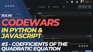 CODEWARS - Coefficients of the Quadratic Equation solved in Python Javascript