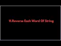 Java Programs 11 Reverse Each Word Of String