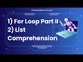 Master Python For Loop Explained in Detail and List Comprehension Introduction Urdu Hindi