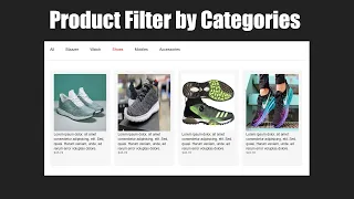 Product item filter or search by categories in vanilla javascript
