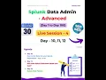 Live session 3 Day 7 8 9 Splunk Data Admin Live training Ramany Tech