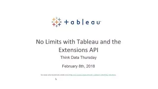 Think Data Thursday No Limits with Tableau and the Extensions API