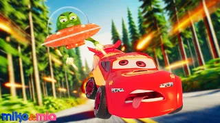 Cars VS UFO | Cars Need Help | Best Nursery Rhymes - Mike & Mia