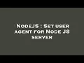 NodeJS Set user agent for Node JS server
