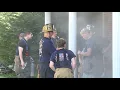 Volunteers participate in fire training drills in Lackawanna County