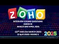 ZOHO Interview Coding Questions Mar Apr 2025 Recently Asked Coding Problems CodeAndInnovate
