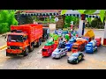Lagu WADIDAU !!! Mobil Truk Tronton Panjang Bongkar Mainan Mobil Mobilan Truk Molen, Buldoser, Ambulan 
