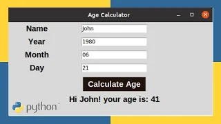 Age Calculator App using Python Tkinter - Mini Project