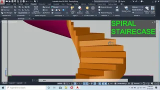 SPIRAL STAIRCASE 3D AutoCAD 2020 Magic AutoCAD