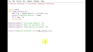 Python Program to Calculate Compound Interest
