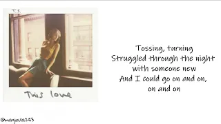 Taylor Swift This Love Lyrics 