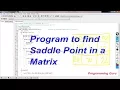 Program to illustrates how to find saddle point in a matrix