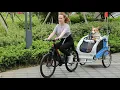 Aosom Elite II Dog Bike Trailer 2-in-1 Pet Stroller Cart Bicycle Wagon Cargo Carrier Attachment