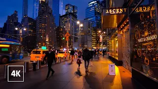 Relaxing Night Walk In NEW YORK CITY 8th Avenue MANHATTAN Tour NYC 
