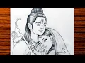 Ram sita drawing How to draw lord Rama and Sita Ramnavmi special Pencil sketch