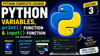 Python Variables print Function input Function Python Complete Course Lecture 3
