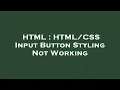 HTML Input Button Styling Not Working