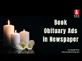 How to book Obituary Ads in Newspaper Call 9821984000