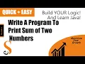 5 SUM OF TWO NUMBERS JAVA BLUEJ KEYWORDS IDENTIFIERS PUNCTUATORS LITERALS OPERATORS