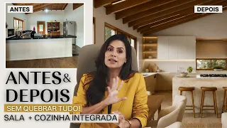 Reforma de cozinha e sala integrada: antes e depois que vai te surpreender| Larissa Reis Arquitetura
