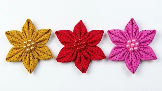 Fiz + de 80 Flores Usando Tecido Tricoline e Ficaram Lindas / Super Fácil de Fazer